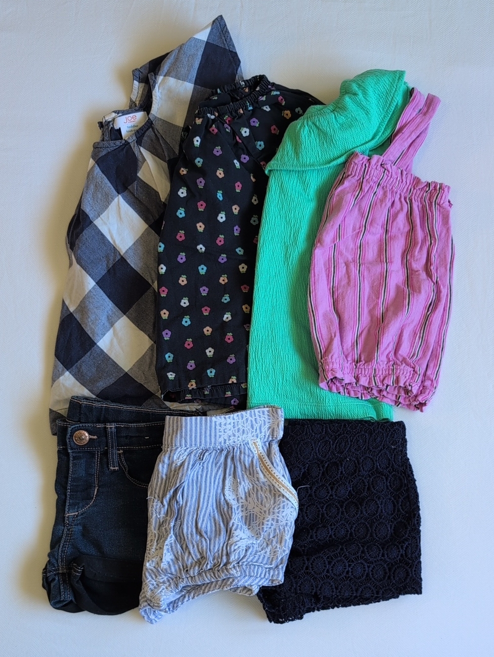 Tommy Hilfiger H&M 3T Lace Denim Shorts Carters Tank Joe Fresh Lot 7 Pcs Bundle